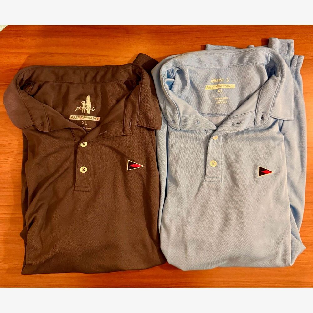 johnnie-O Bundle of 2 Polos Men's Size XL Blue and Dark Gray Prep Performance